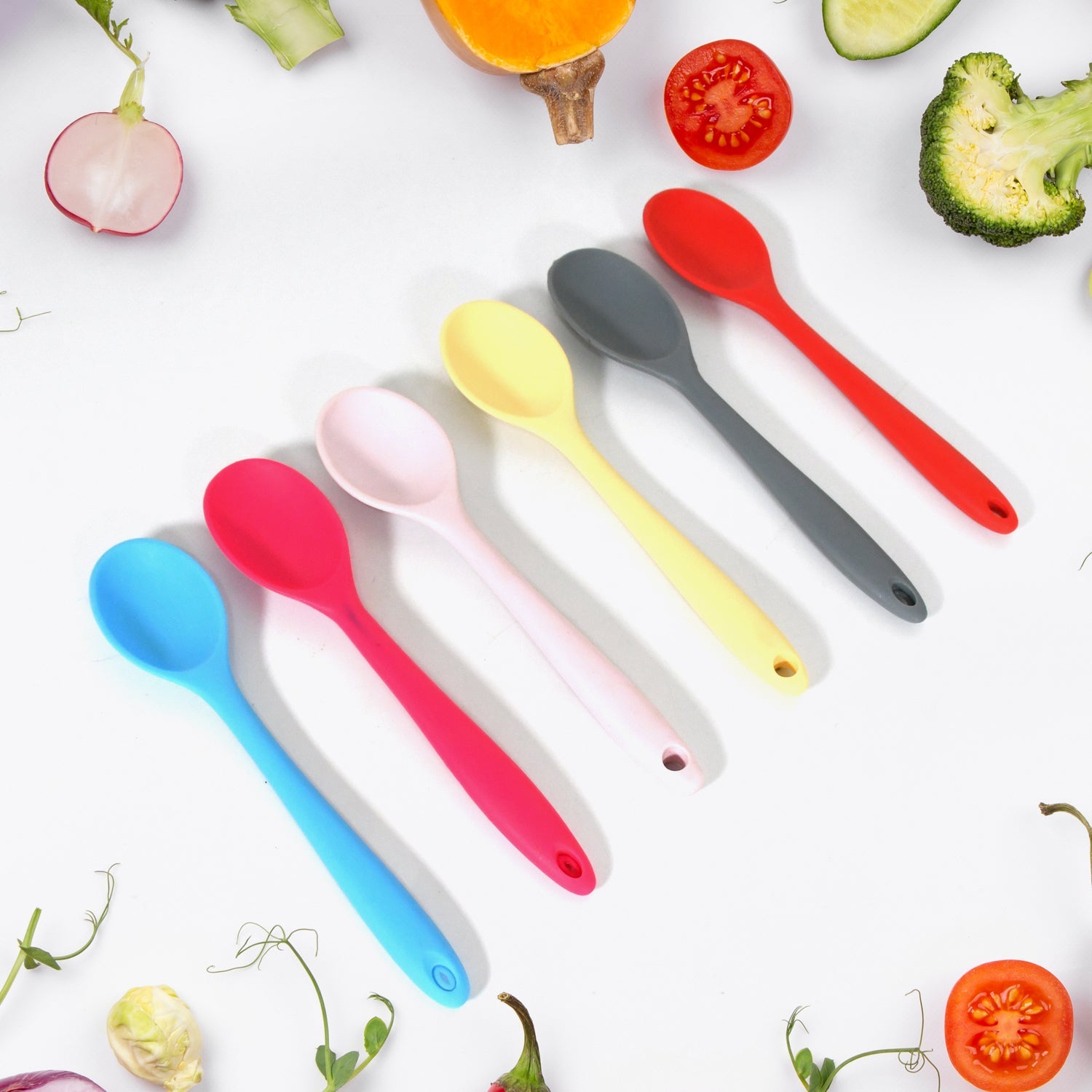 Multipurpose Silicone Spoon, Silicone Basting Spoon Non-Stick Kitchen Utensils Household Gadgets Heat-Resistant Non Stick Spoons Kitchen Cookware Items For Cooking and Baking (6 Pcs Set) Multipurpose Silicone Spoon, Silicone Basting Spoon Non-Stick Kitchen Utensils Household Gadgets Heat-Resistant Non Stick Spoons Kitchen Cookware Items For Cooking and Baking (6 Pcs Set)